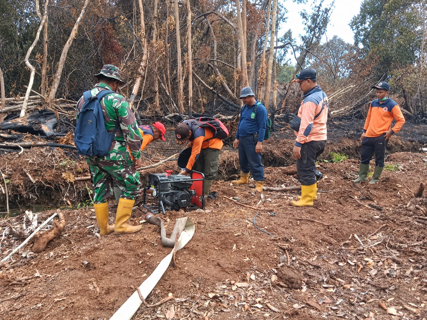 Karhutla di Hutan Penyangga Rengat Belum Usai, Kodam XIX/Tuanku Tambusai Lanjutkan Pendinginan
